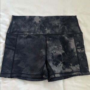 Gray and Black high waist Shorts with High Waistband